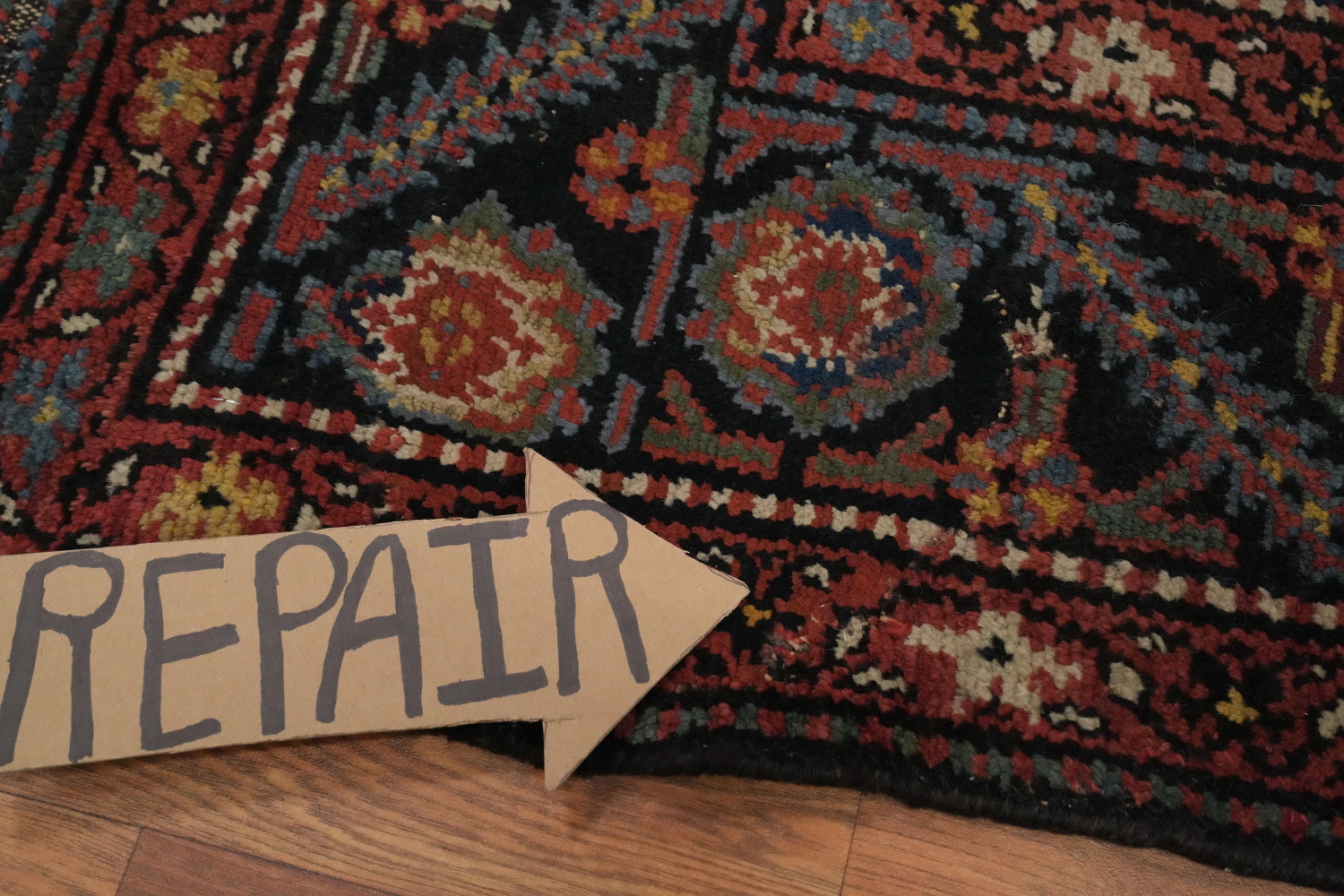 Antique Vegetable Dye Heriz Serapi Persian Area Rug 5x13