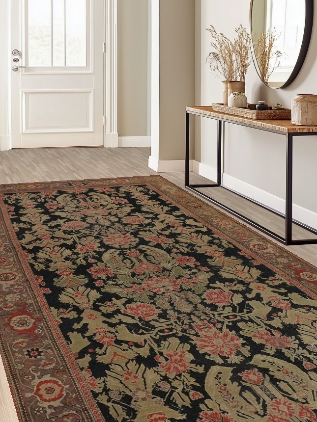 Pre-1900 Antique Karabagh Vegetable Dye Large Rug 7x19