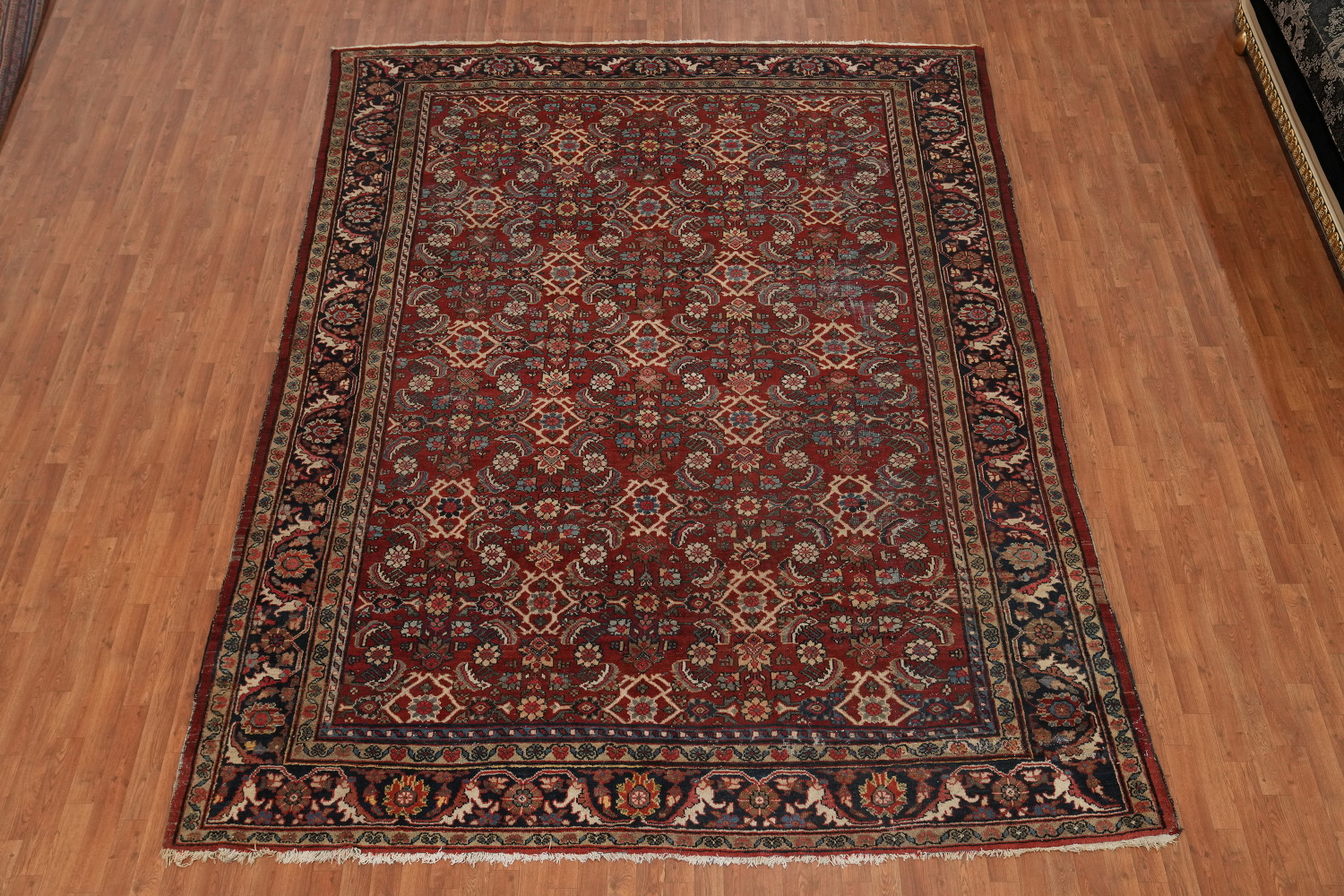 Antique Vegetable Dye Mahal Persian Area Rug 9x12