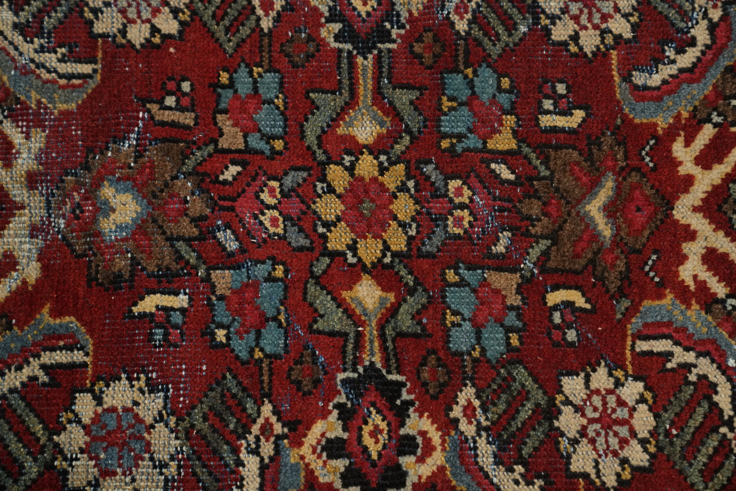 Antique Vegetable Dye Mahal Persian Area Rug 9x12