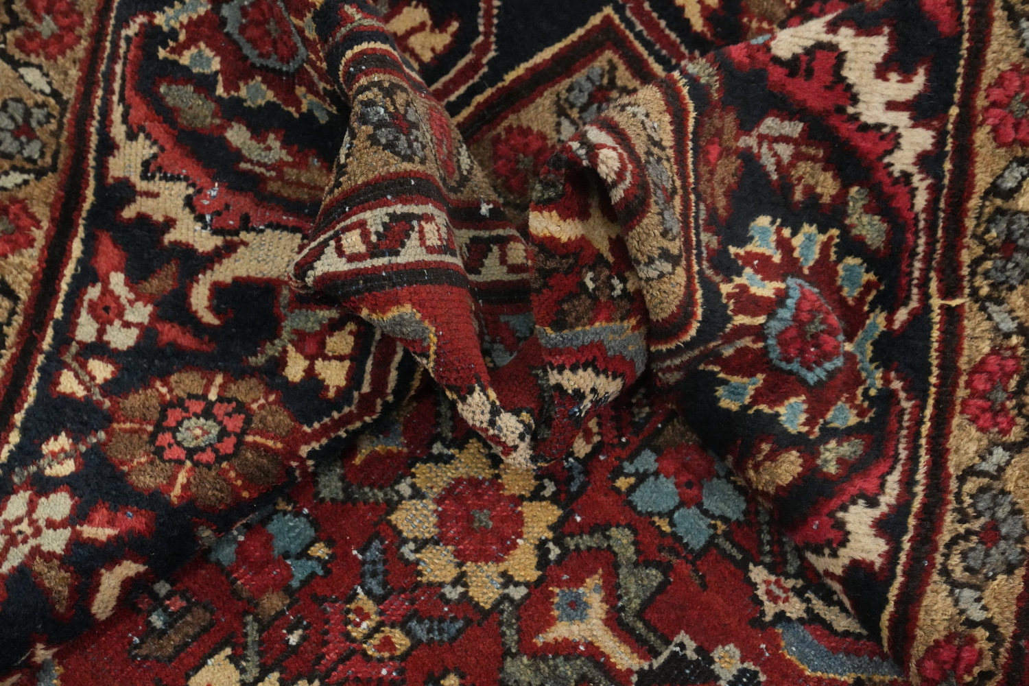 Antique Vegetable Dye Mahal Persian Area Rug 9x12
