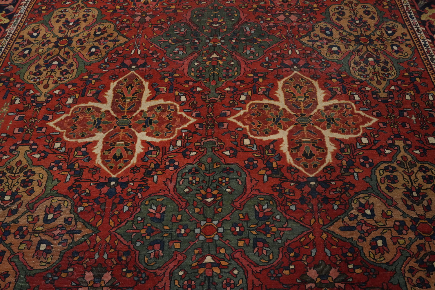 Pre-1900 Antique Vegetable Dye Bakhtiari Persian Rug 9x12