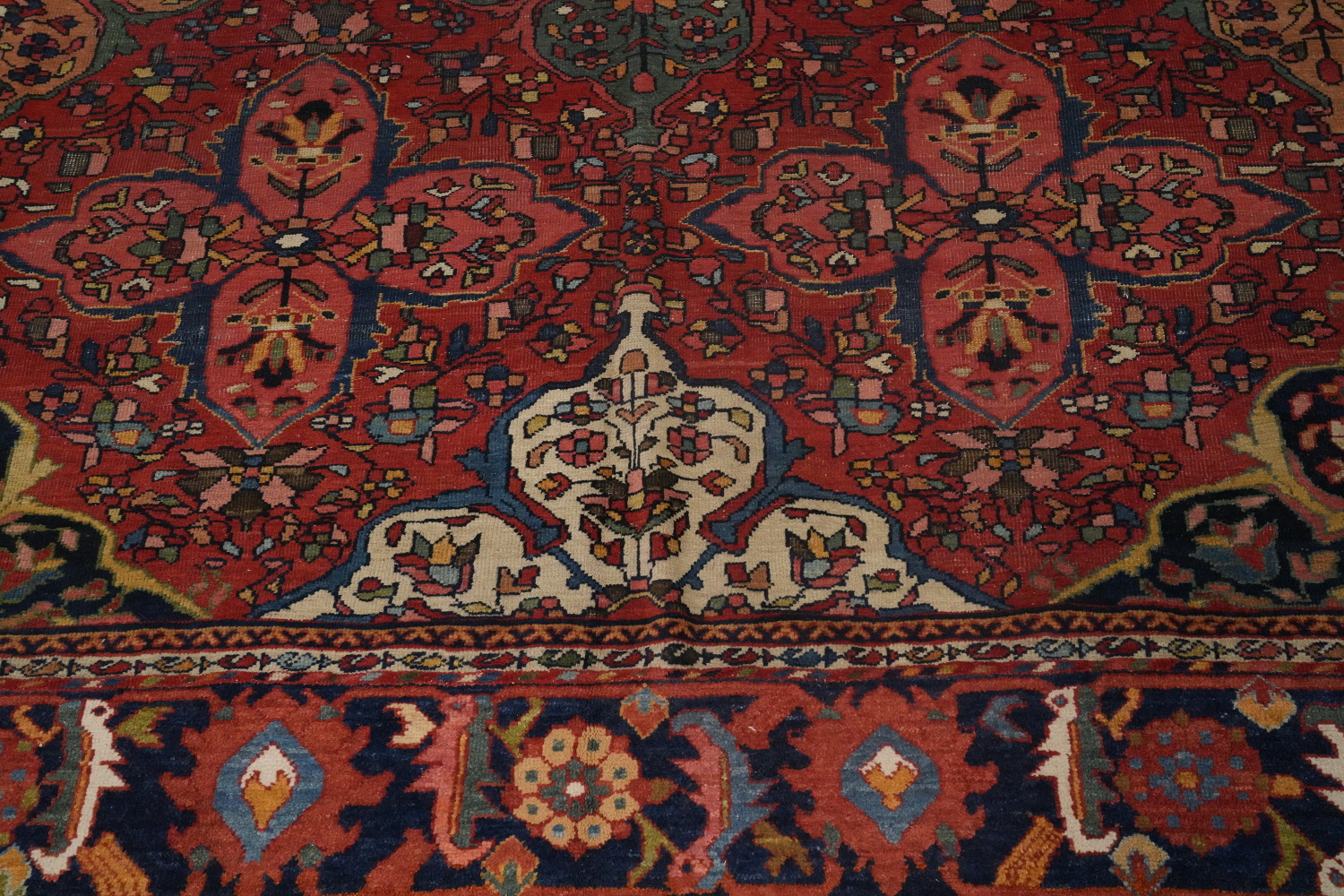 Pre-1900 Antique Vegetable Dye Bakhtiari Persian Rug 9x12