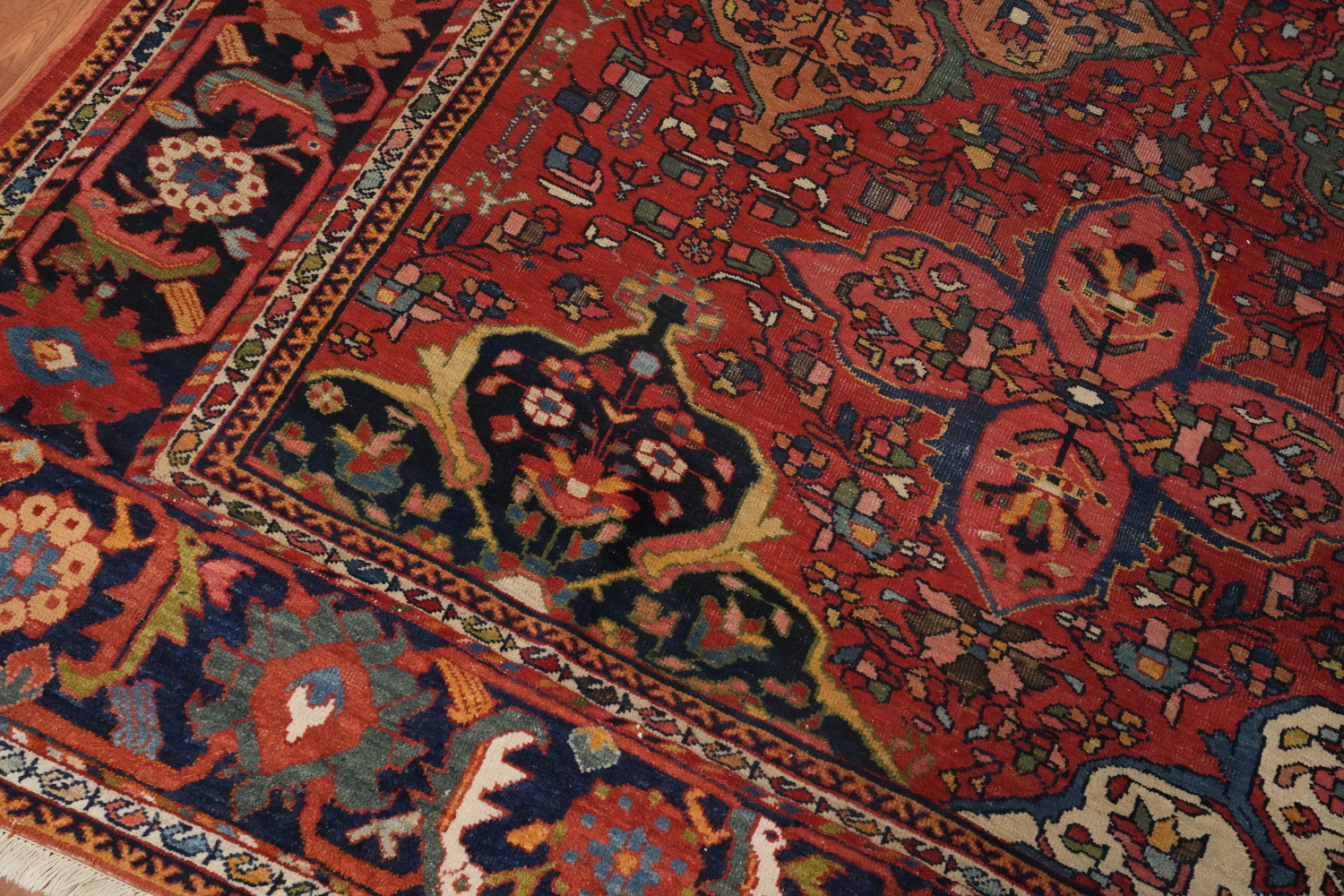 Pre-1900 Antique Vegetable Dye Bakhtiari Persian Rug 9x12