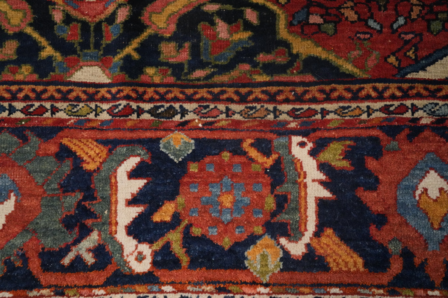 Pre-1900 Antique Vegetable Dye Bakhtiari Persian Rug 9x12