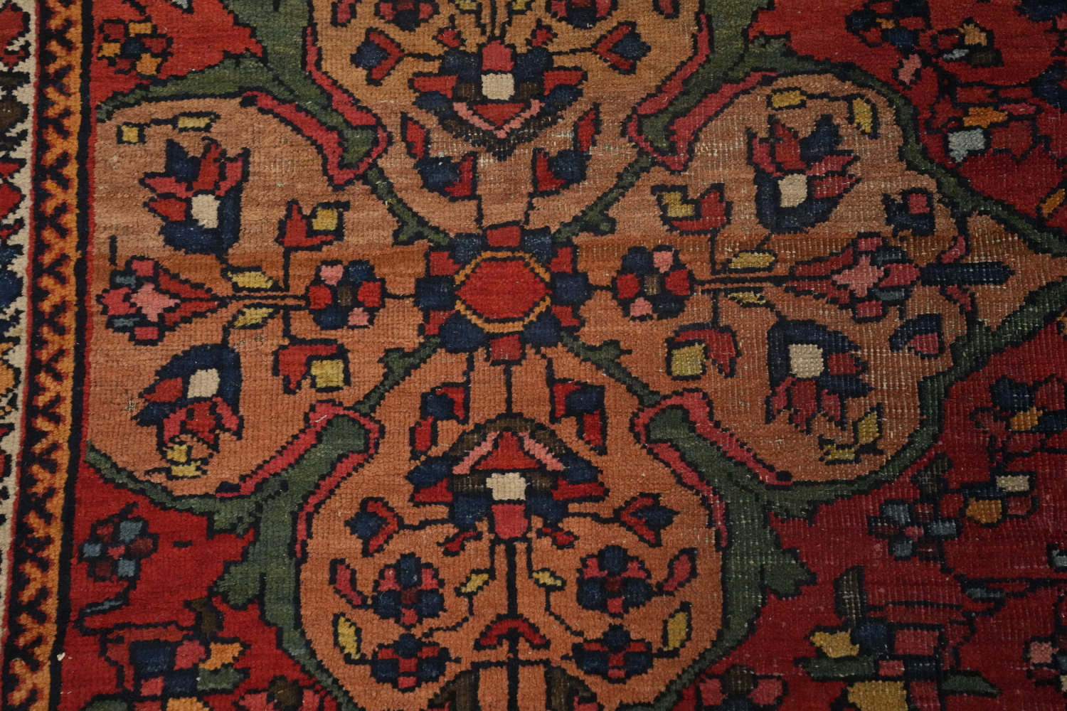 Pre-1900 Antique Vegetable Dye Bakhtiari Persian Rug 9x12