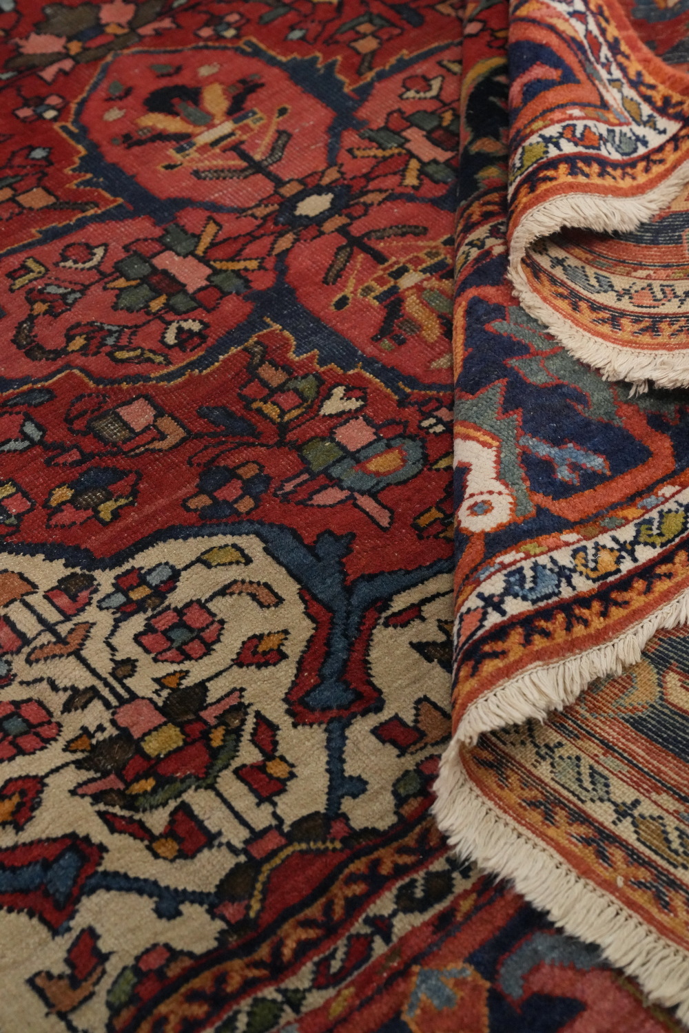 Pre-1900 Antique Vegetable Dye Bakhtiari Persian Rug 9x12