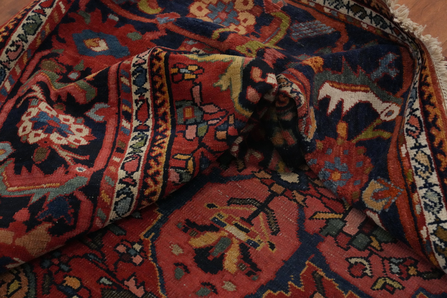 Pre-1900 Antique Vegetable Dye Bakhtiari Persian Rug 9x12