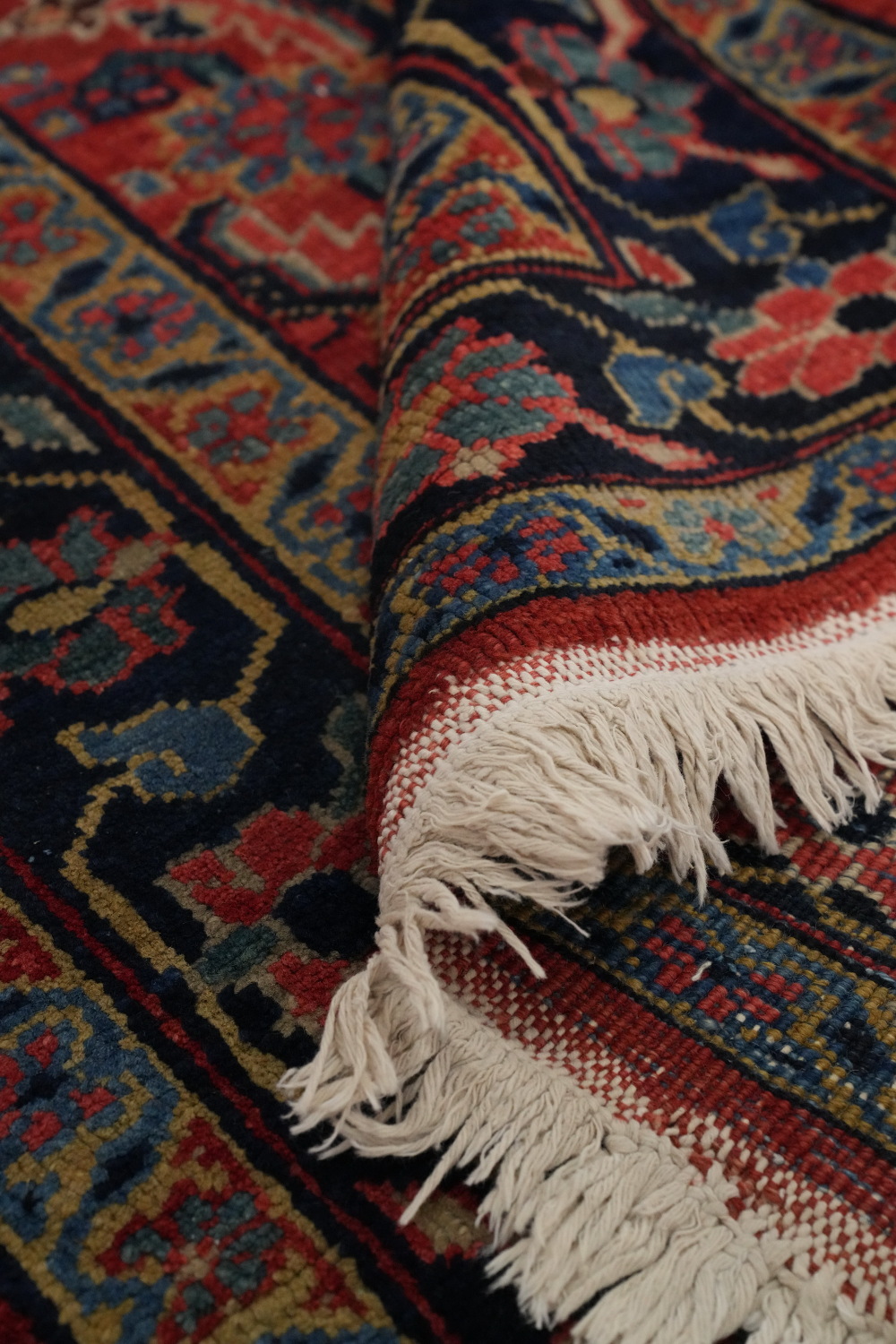 Antique Vegetable Dye Heriz Serapi Runner Rug 4x18