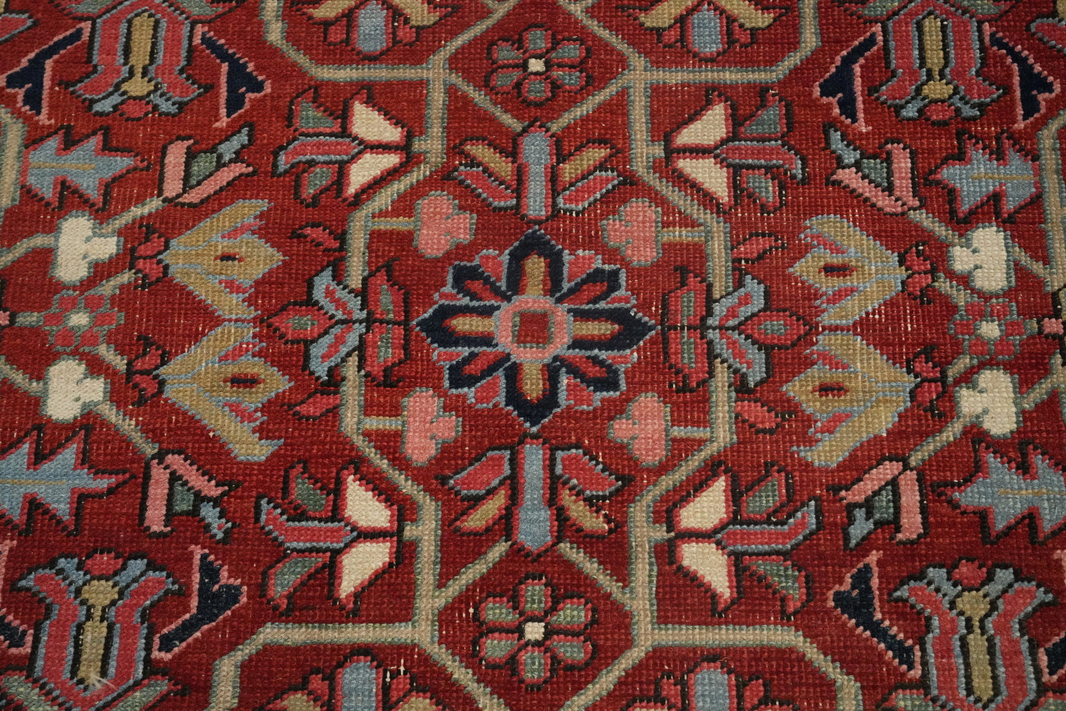 Pre-1900 Antique Vegetable Dye Heriz Serapi Persian Rug 5x6