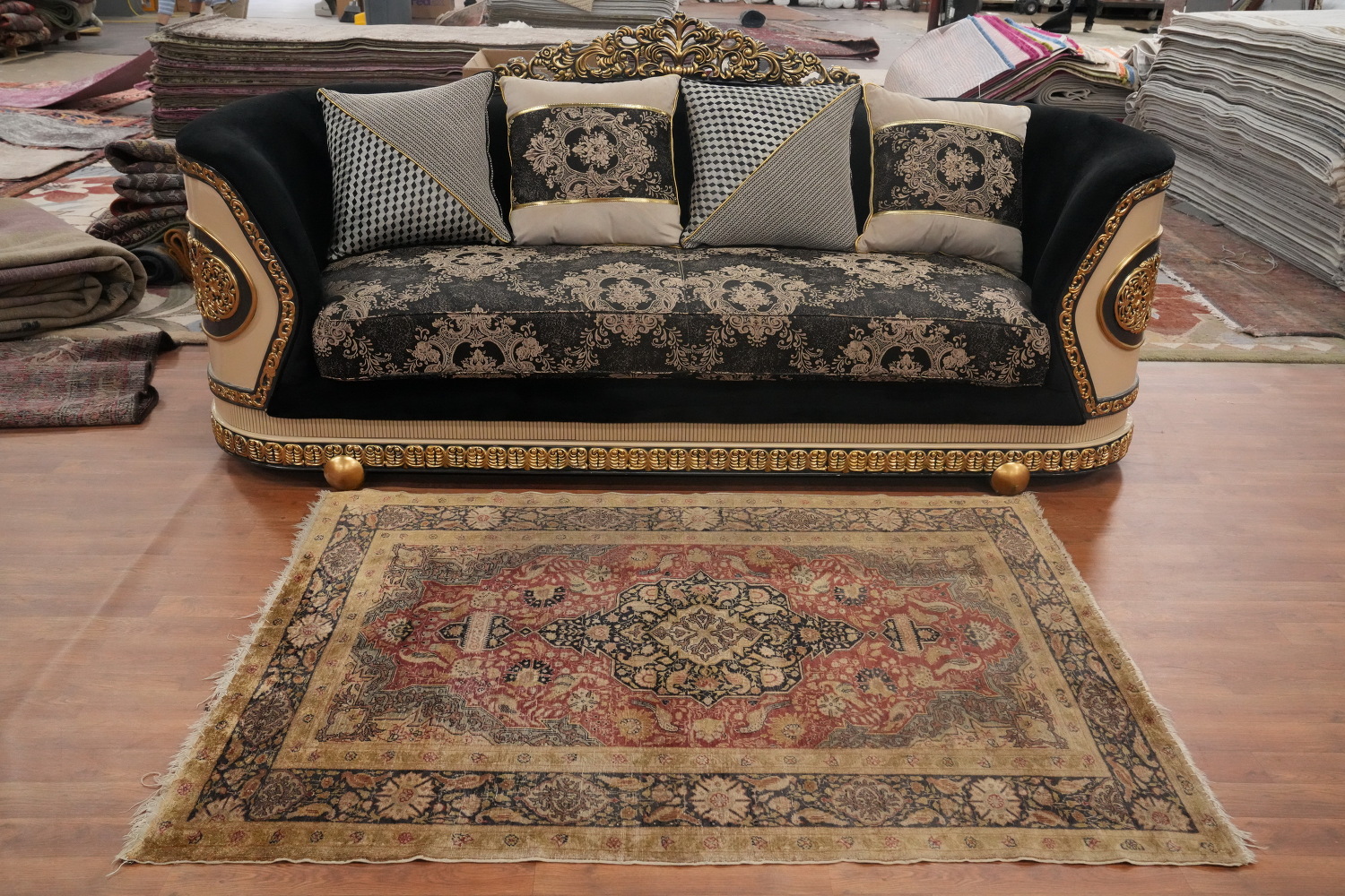 Pre-1900 Antique 100% Silk Hereke Vegetable Dye Rug 4x6