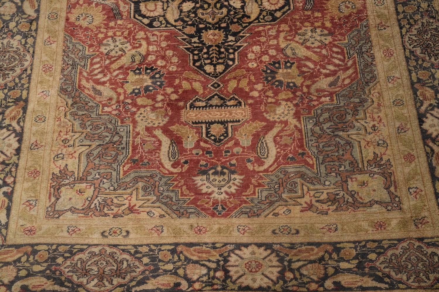 Pre-1900 Antique 100% Silk Hereke Vegetable Dye Rug 4x6