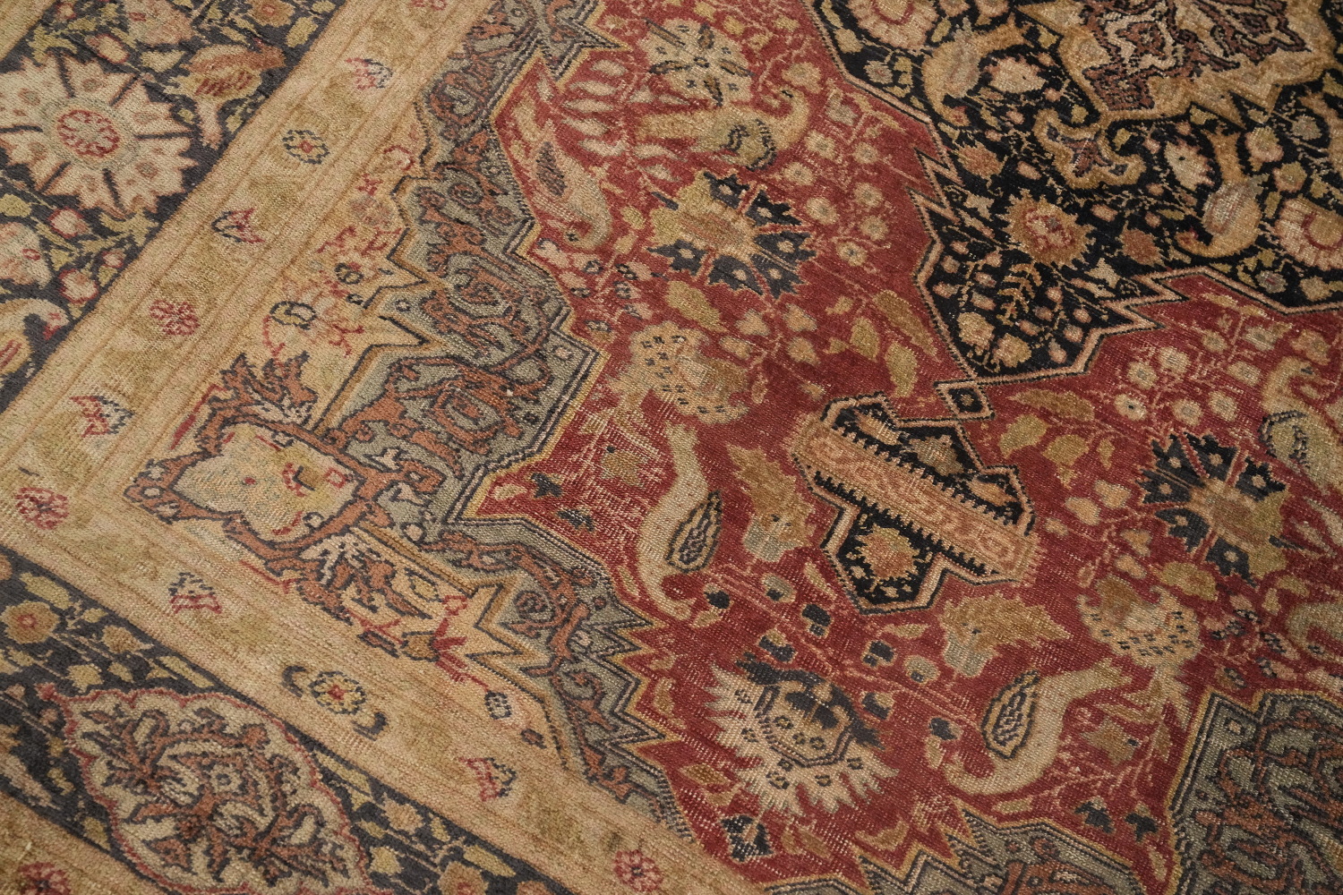 Pre-1900 Antique 100% Silk Hereke Vegetable Dye Rug 4x6