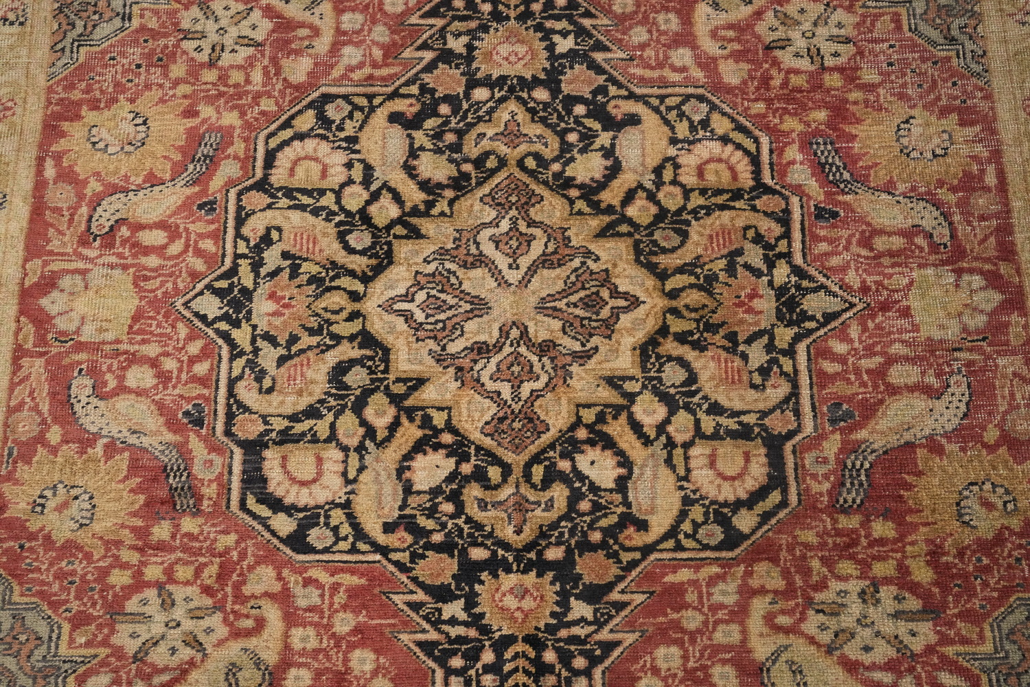 Pre-1900 Antique 100% Silk Hereke Vegetable Dye Rug 4x6