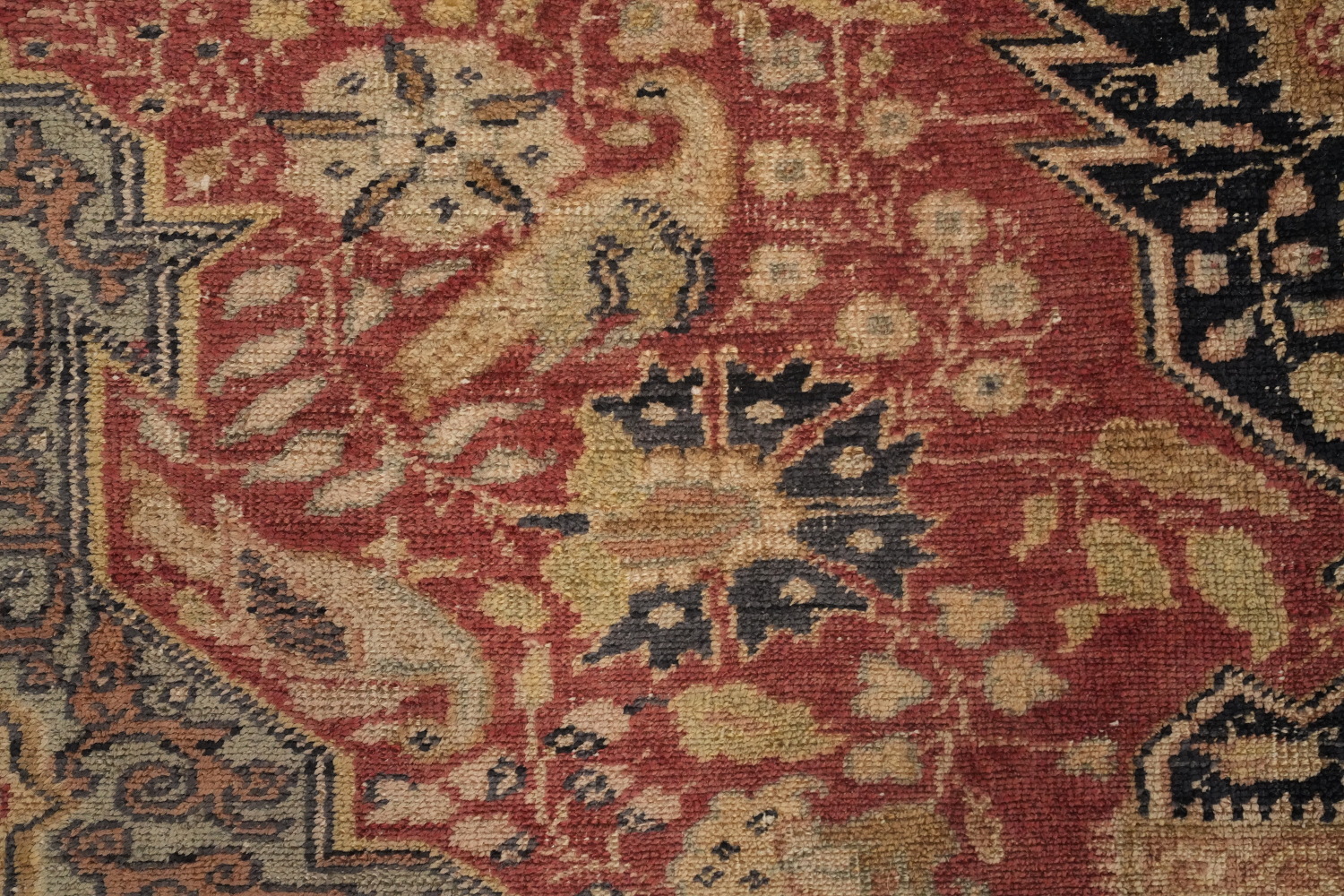 Pre-1900 Antique 100% Silk Hereke Vegetable Dye Rug 4x6