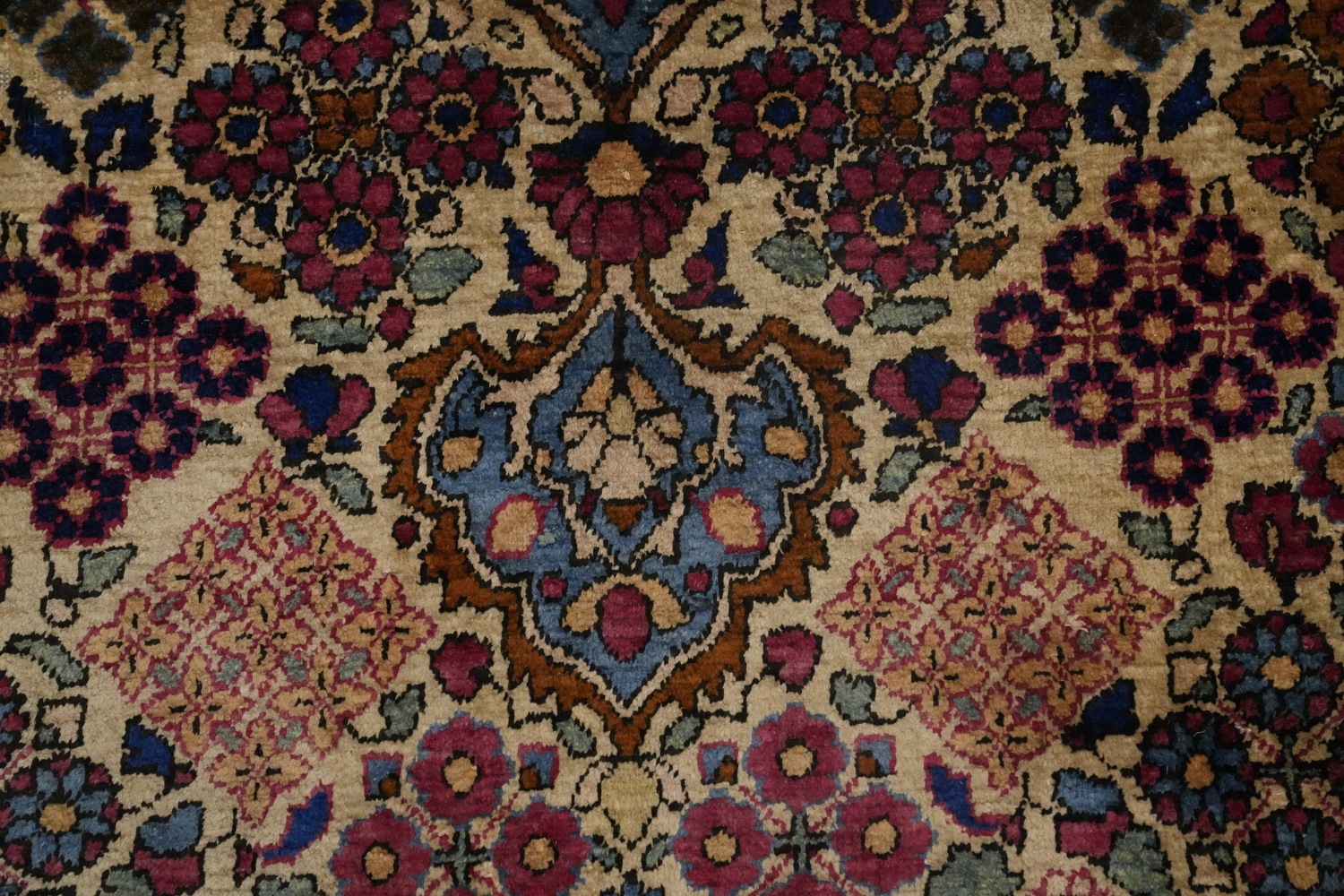 Pre-1900 Antique Vegetable Dye Silk Kashan Persian Rug 4x7