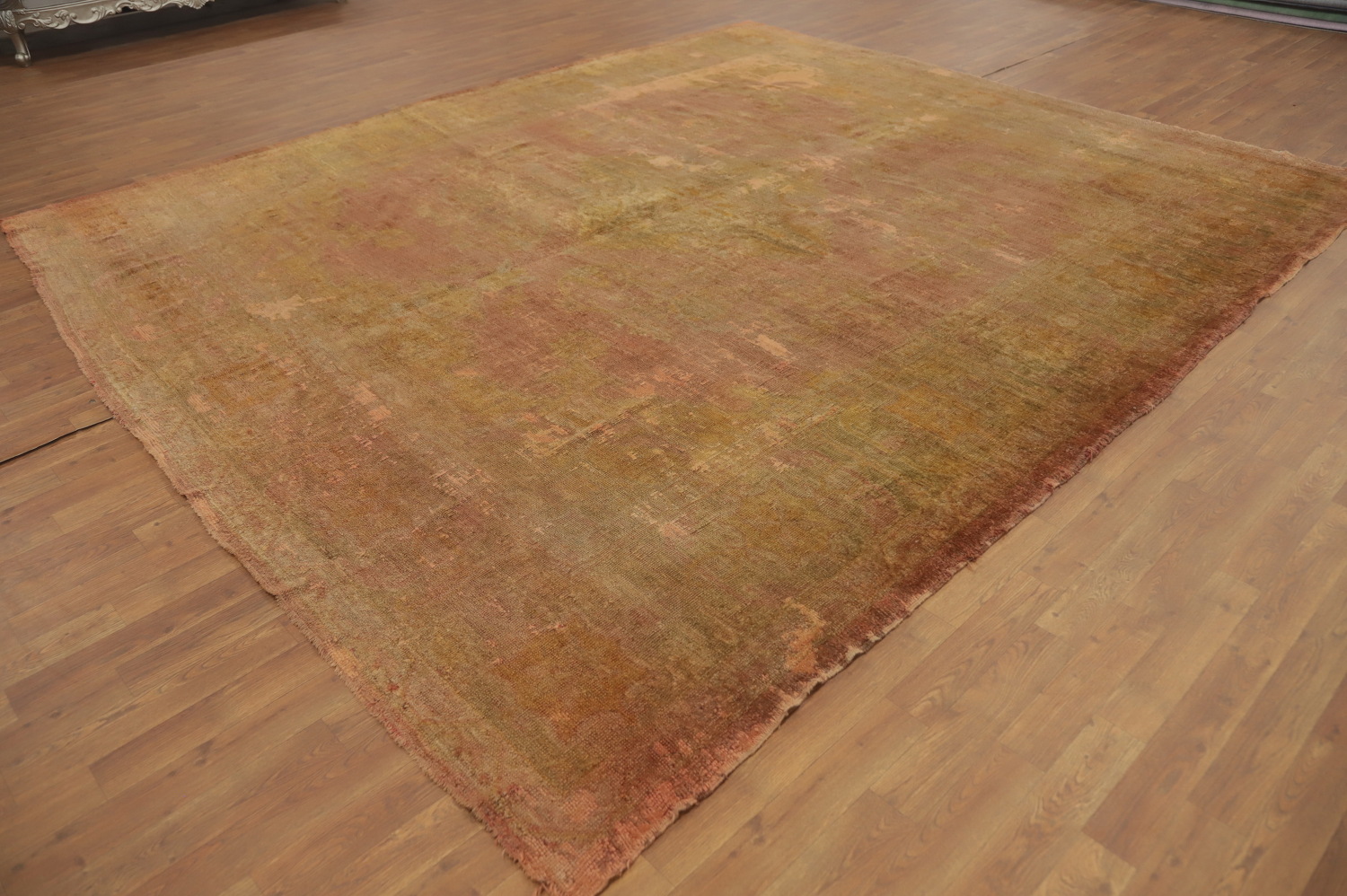 Pre-1900 Antique Oushak Vegetable Dye Area Rug 10x12