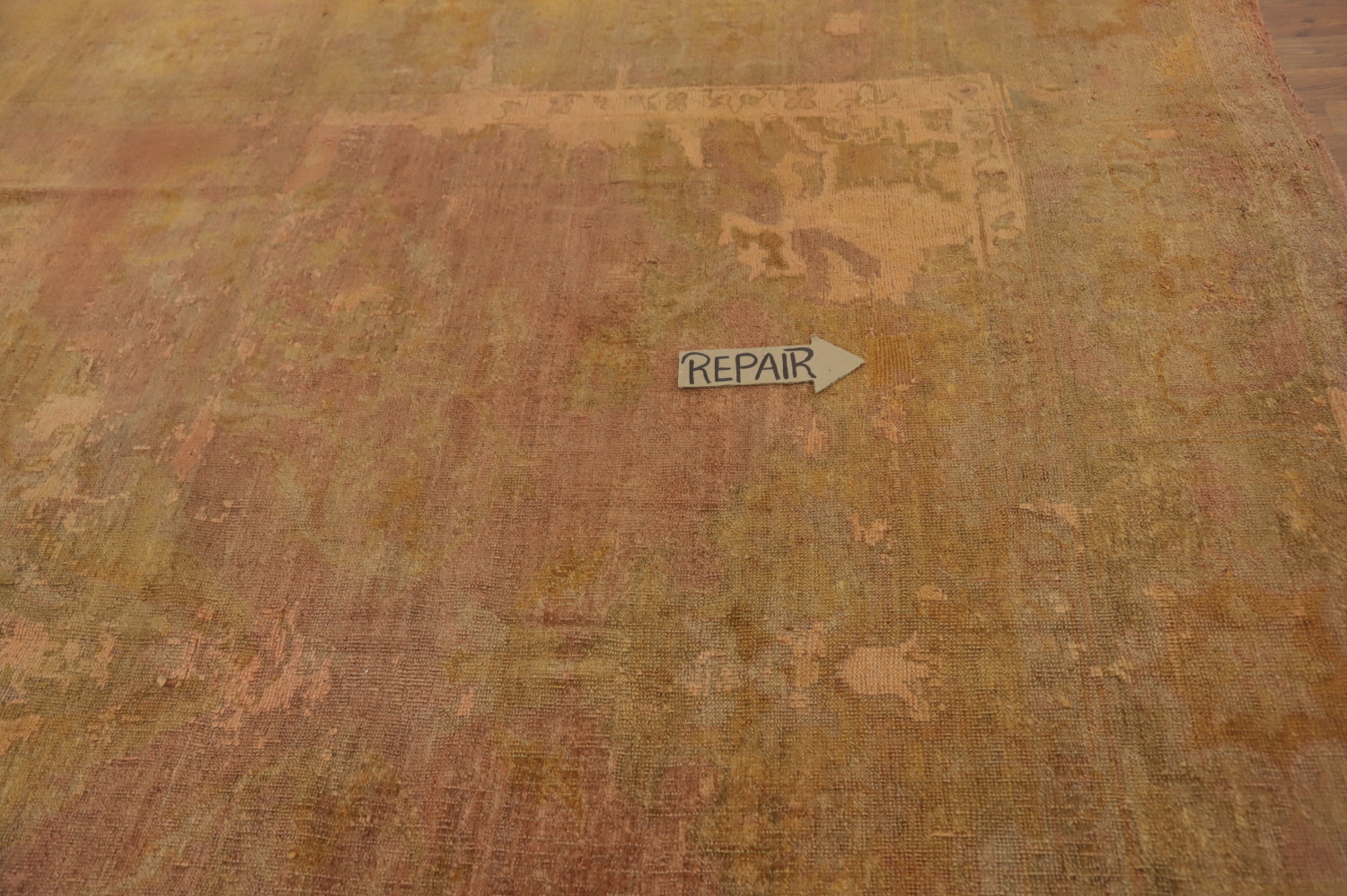 Pre-1900 Antique Oushak Vegetable Dye Area Rug 10x12