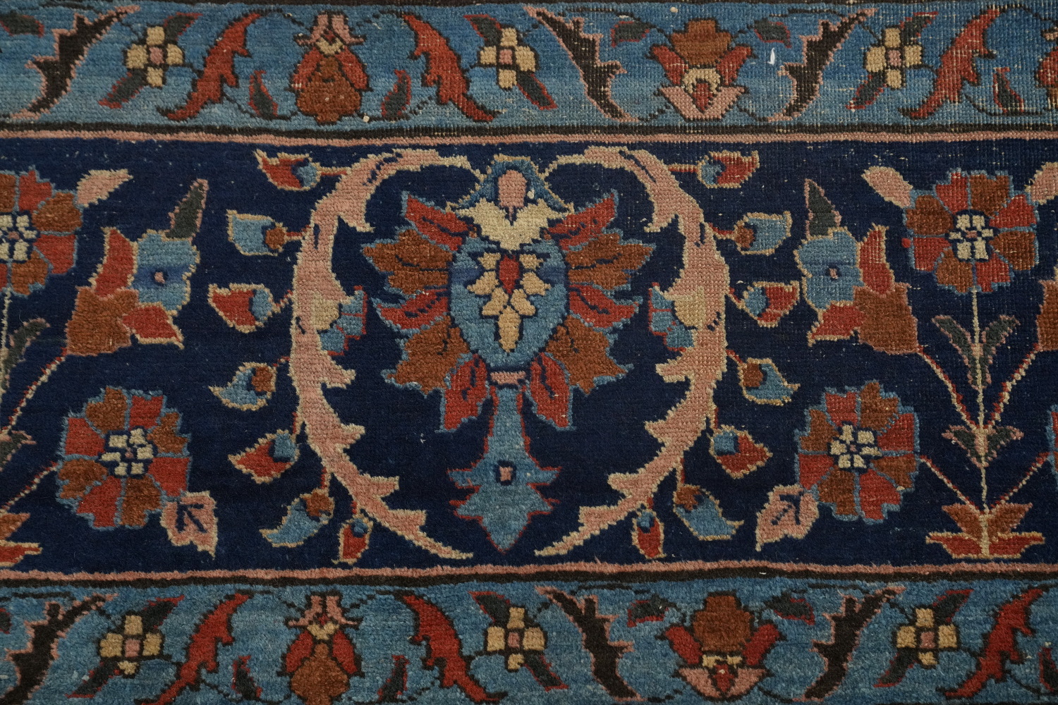 Pre-1900 Antique Sarouk Vegetable Dye Persian Rug 11x16