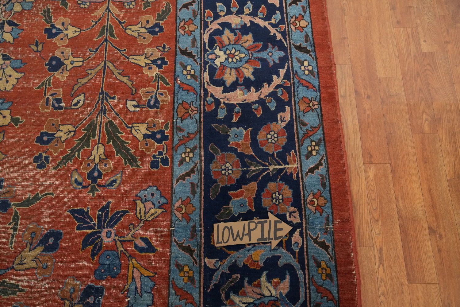 Pre-1900 Antique Sarouk Vegetable Dye Persian Rug 11x16