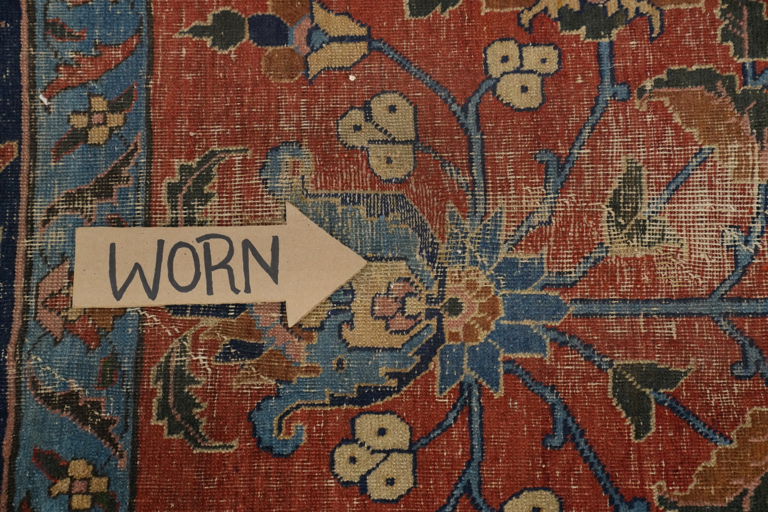 Pre-1900 Antique Sarouk Vegetable Dye Persian Rug 11x16