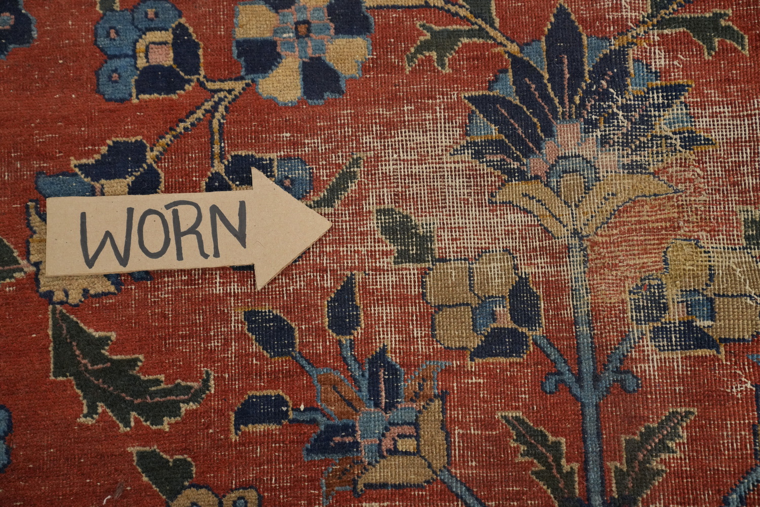 Pre-1900 Antique Sarouk Vegetable Dye Persian Rug 11x16