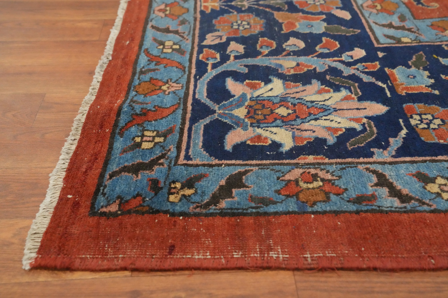 Pre-1900 Antique Sarouk Vegetable Dye Persian Rug 11x16