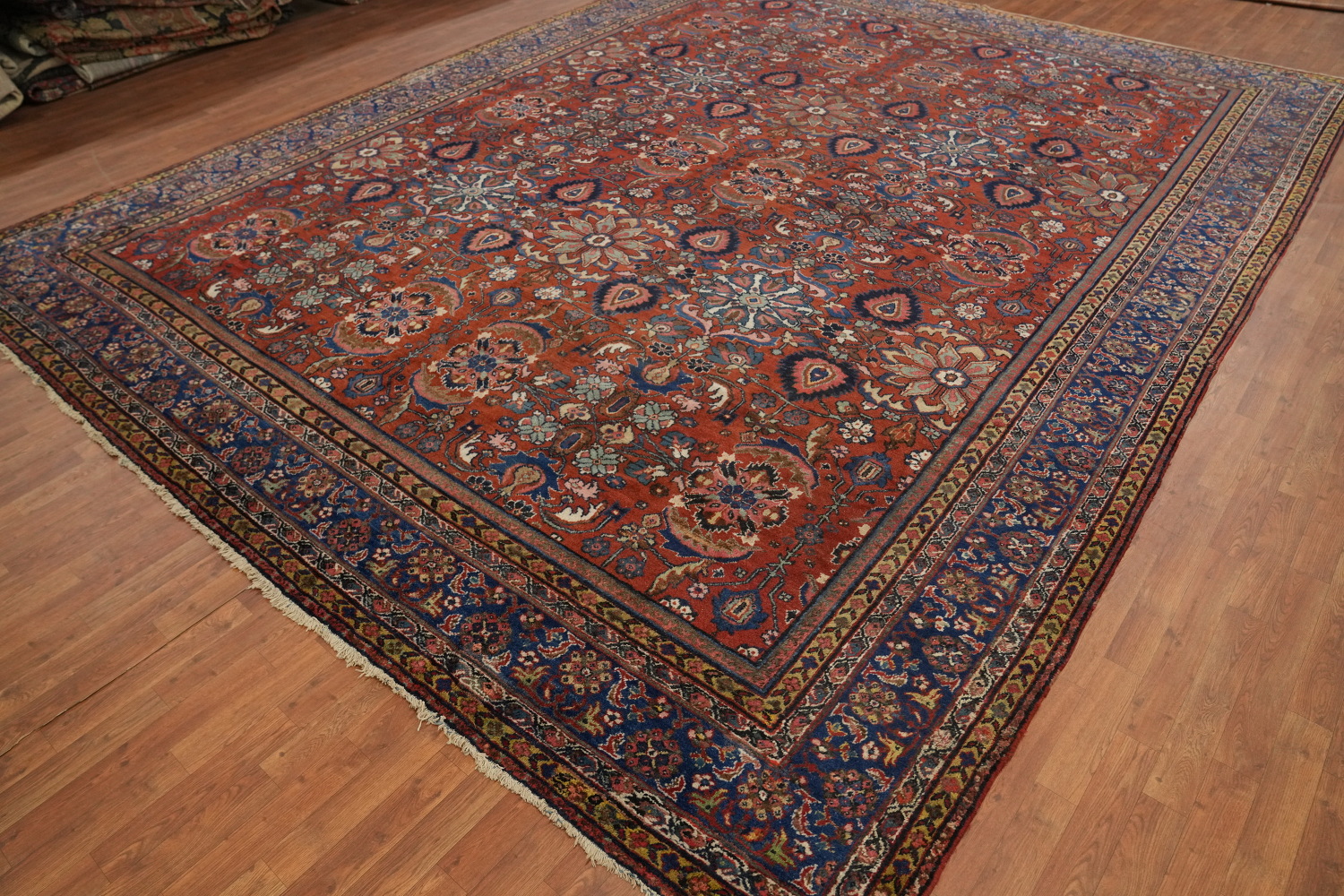 Pre-1900 Vegetable Dye Sultanabad Persian Large Rug 13x16
