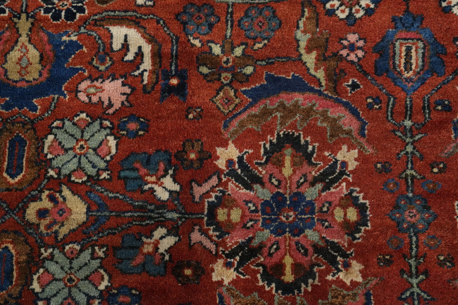 Pre-1900 Vegetable Dye Sultanabad Persian Large Rug 13x16