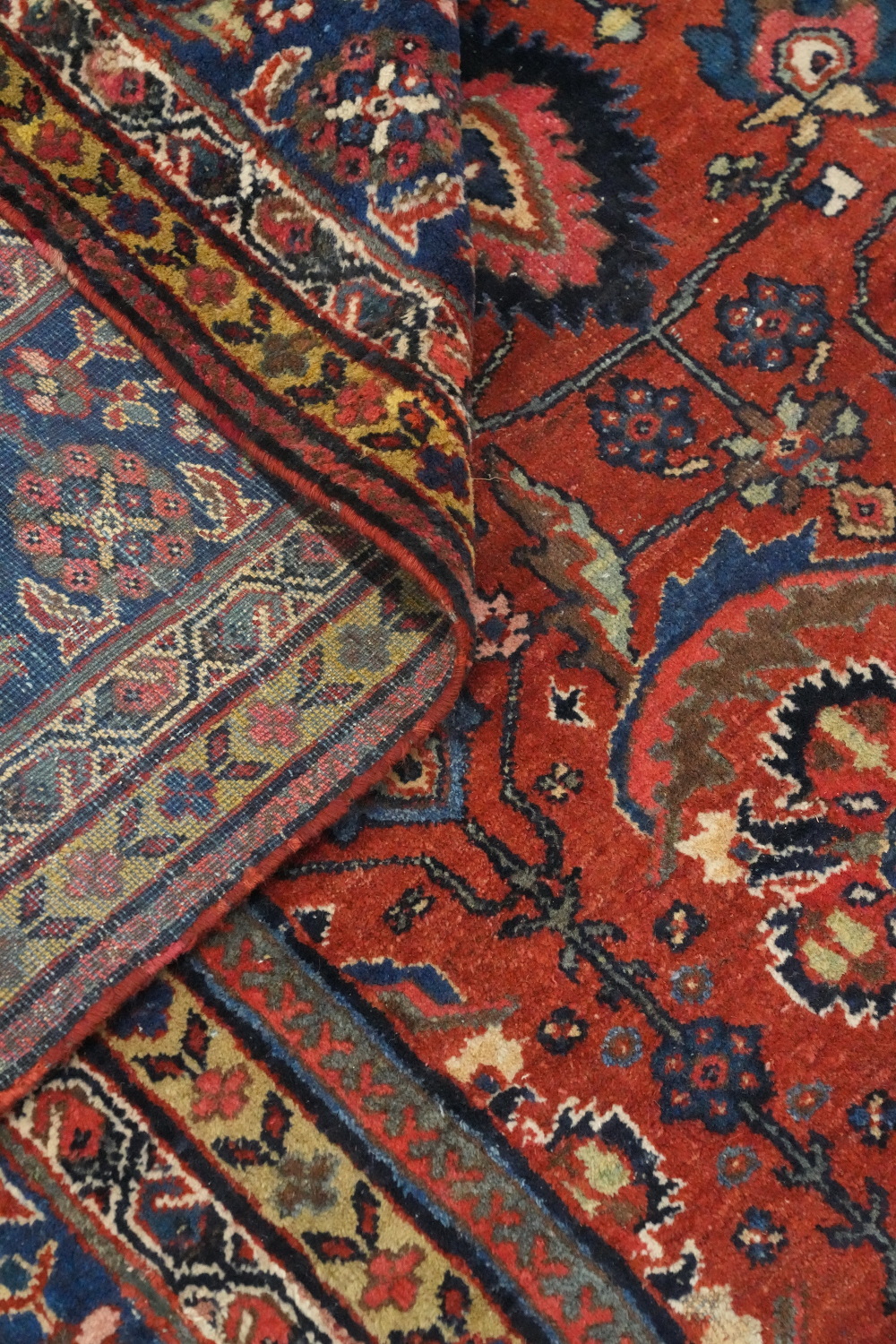 Pre-1900 Vegetable Dye Sultanabad Persian Large Rug 13x16