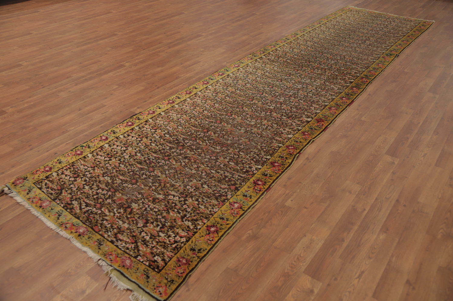 Pre-1900 Vegetable Dye Bakhtiari Persian Runner Rug 3x15