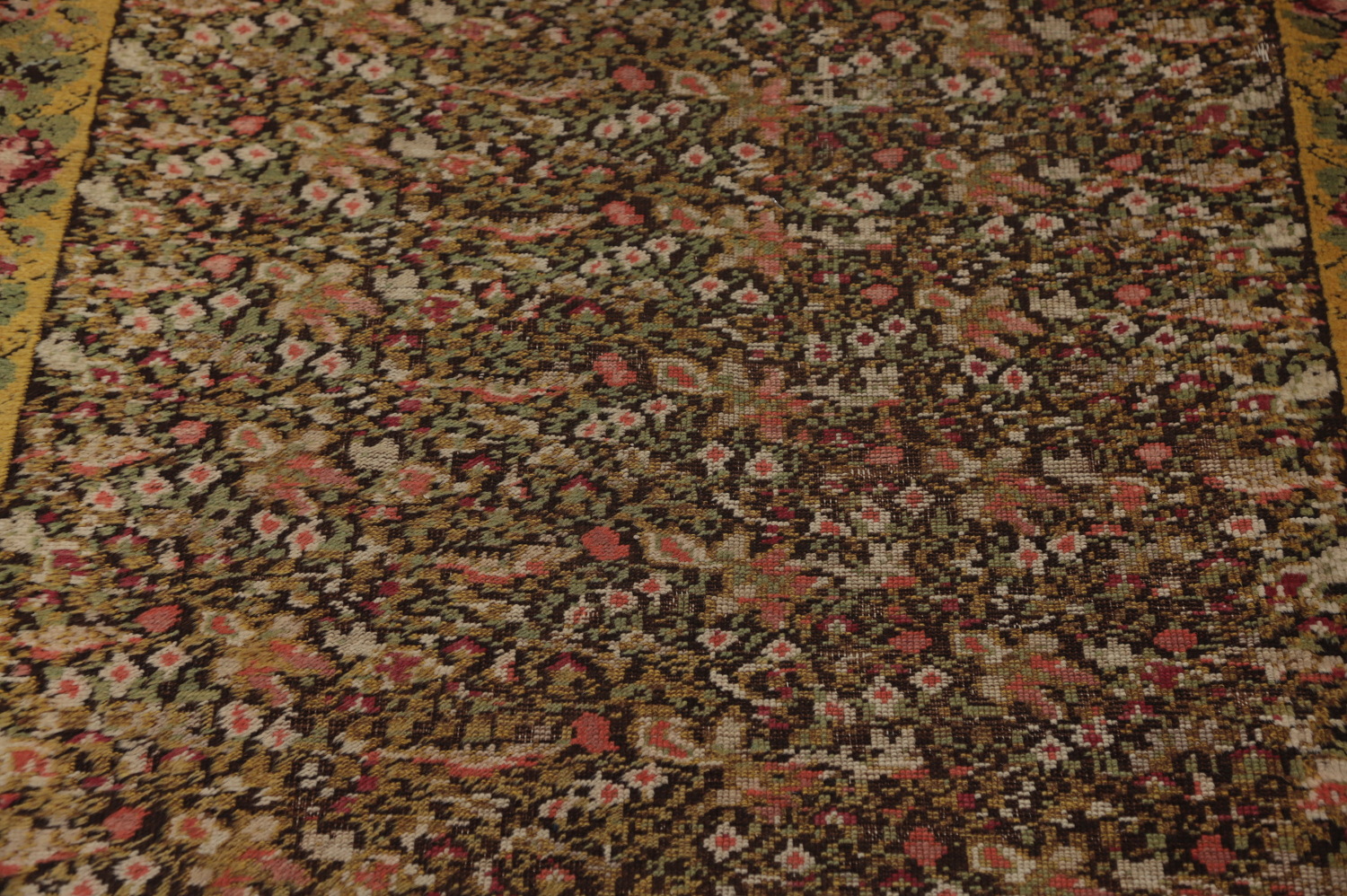 Pre-1900 Vegetable Dye Bakhtiari Persian Runner Rug 3x15