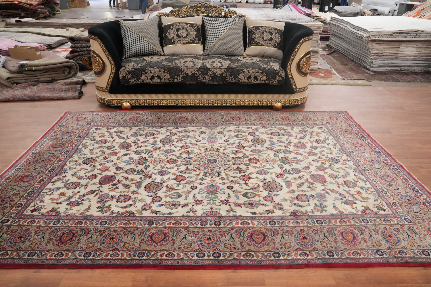 Antique Floral Tabriz Persian Area Rug 7x10