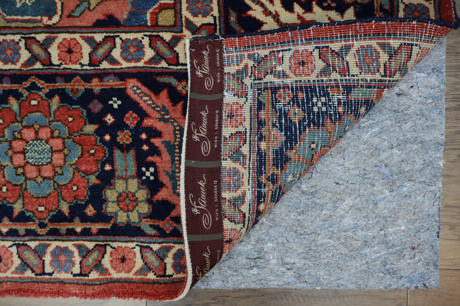 Vegetable Dye Red Blue and Pink Geometric Heriz Persian Area Rug 9x12