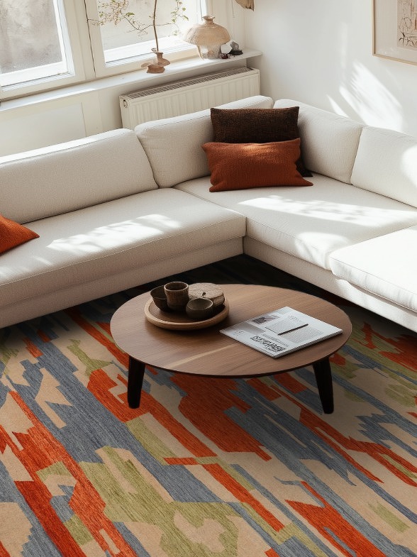 Modern Multi-Colored Kilim Distinctive Style Rug 9x10