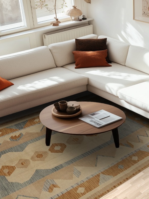 Geometric Kilim Living Room Area Rug 7x10
