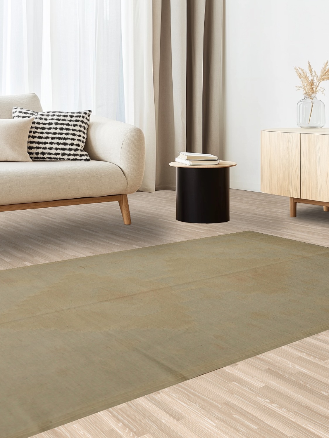 Earth Tones Wool Kilim Room Size Area Rug 5x8