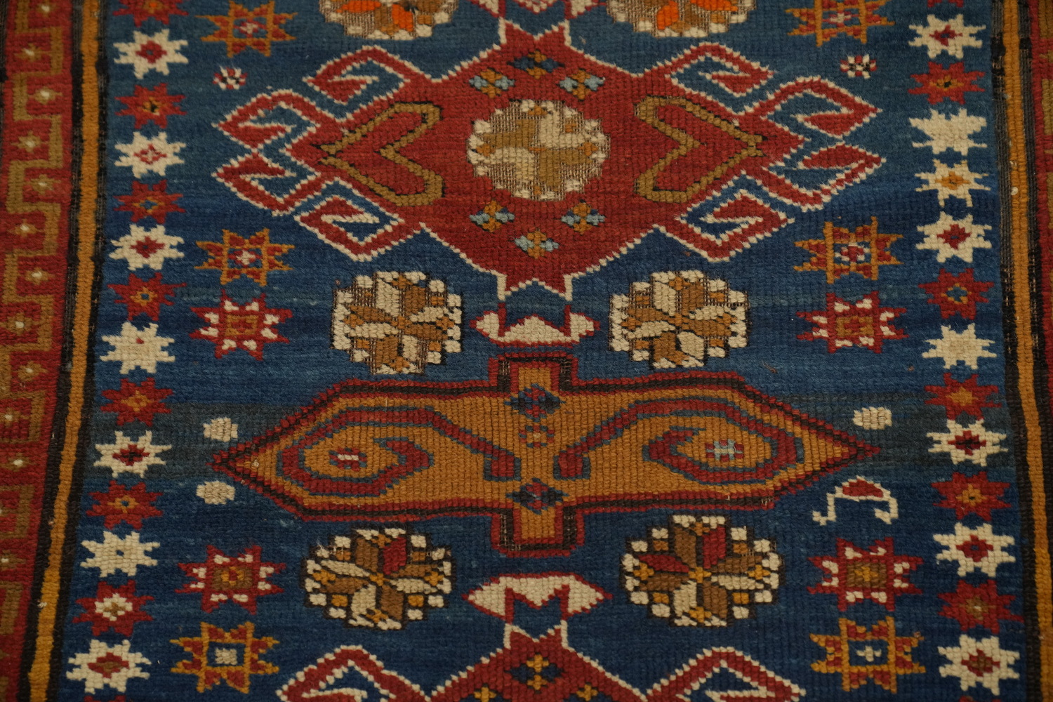 Pre-1900 Antique Kazak Vegetable Dye Rug 4x5