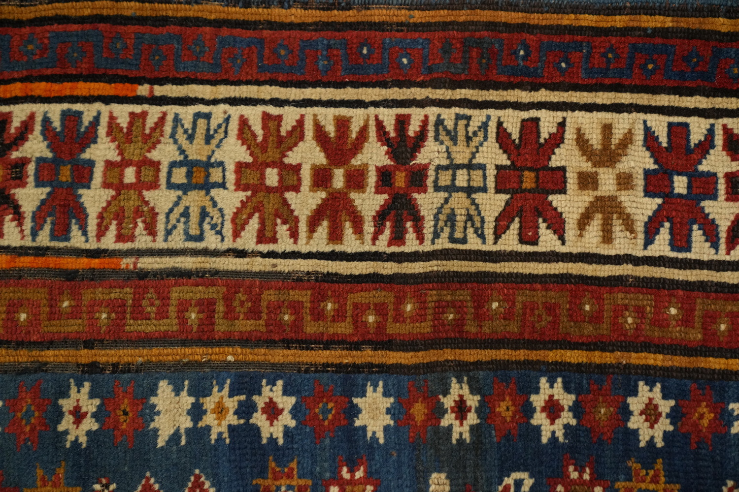 Pre-1900 Antique Kazak Vegetable Dye Rug 4x5
