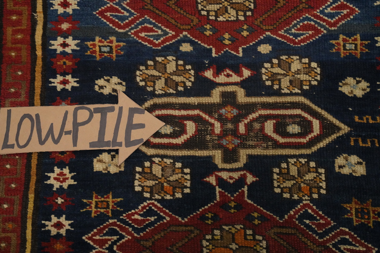 Pre-1900 Antique Kazak Vegetable Dye Rug 4x5