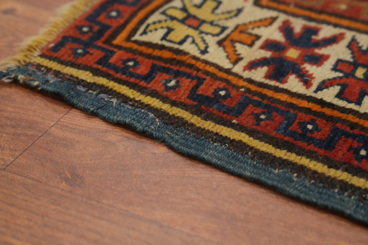 Pre-1900 Antique Kazak Vegetable Dye Rug 4x5