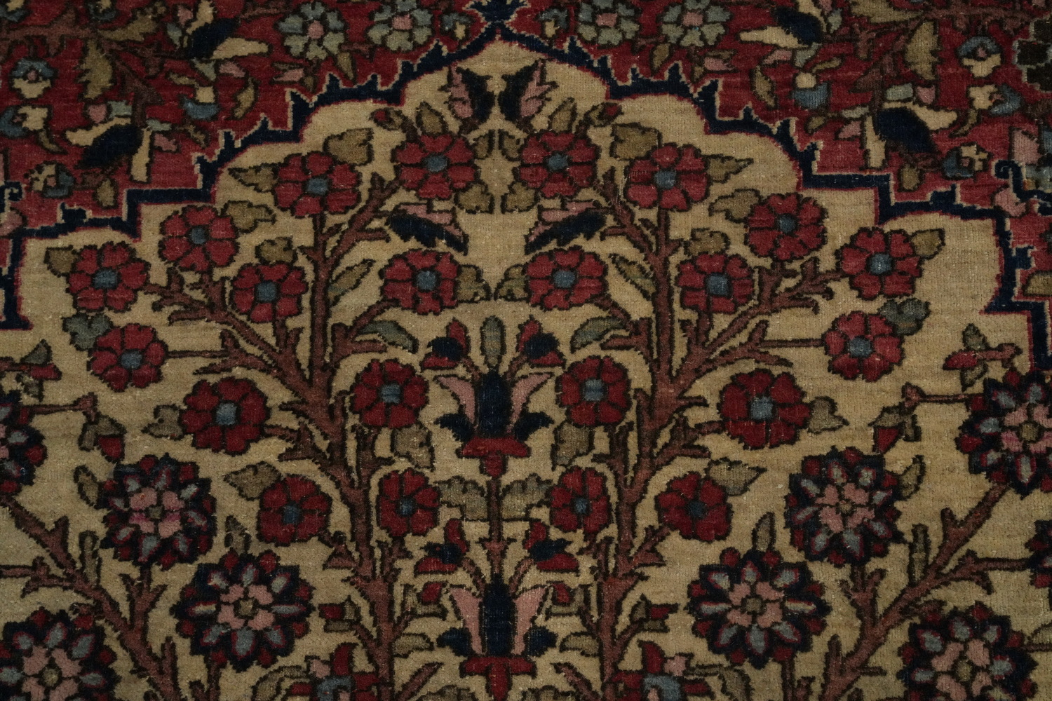 Pre-1900 Antique Isfahan Vegetable Dye Persian Rug 5x6