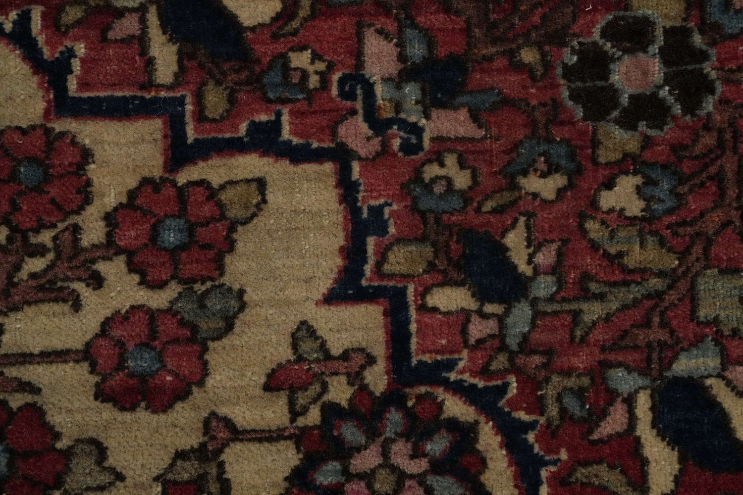 Pre-1900 Antique Isfahan Vegetable Dye Persian Rug 5x6