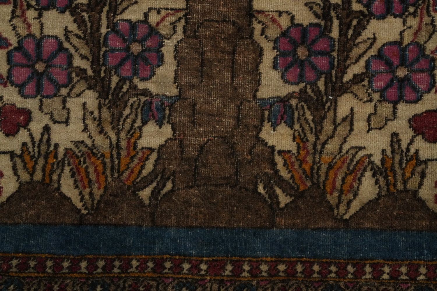 Pre-1900 Antique Isfahan Vegetable Dye Persian Rug 5x6