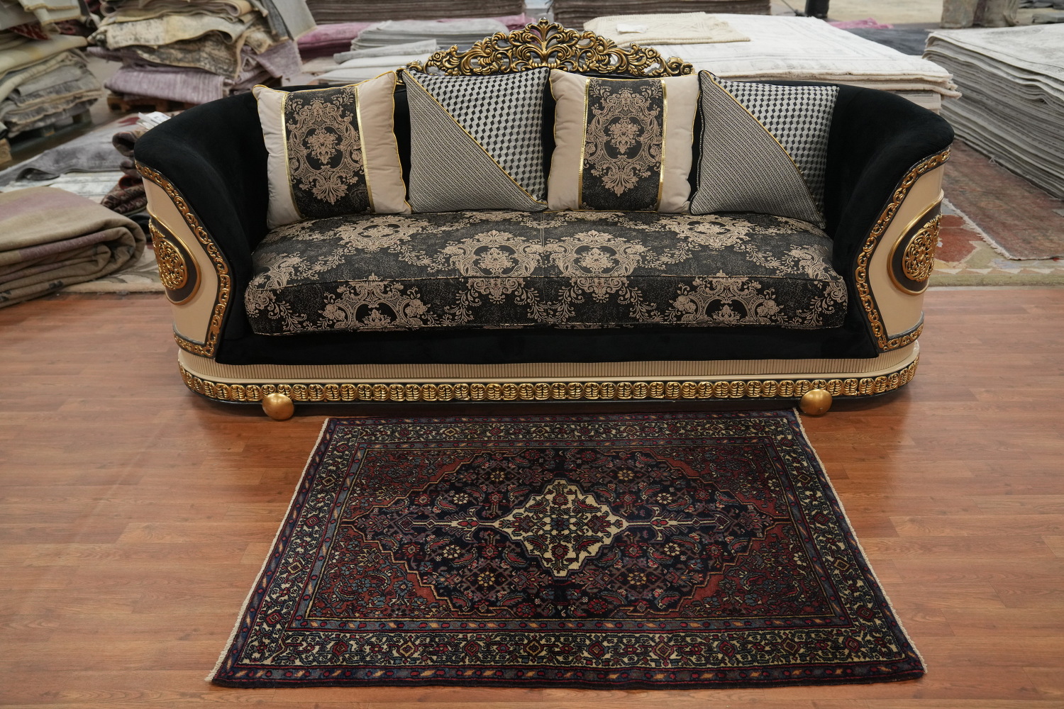 Antique Vegetable Dye Bibikabad Persian Rug 4x5