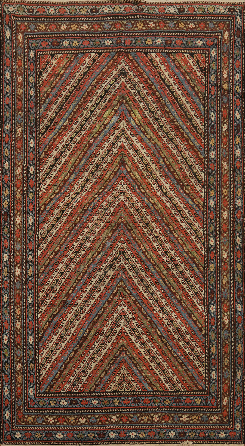Pre-1900 Antique Vegetable Dye Bakhtiari Persian Rug 5x9