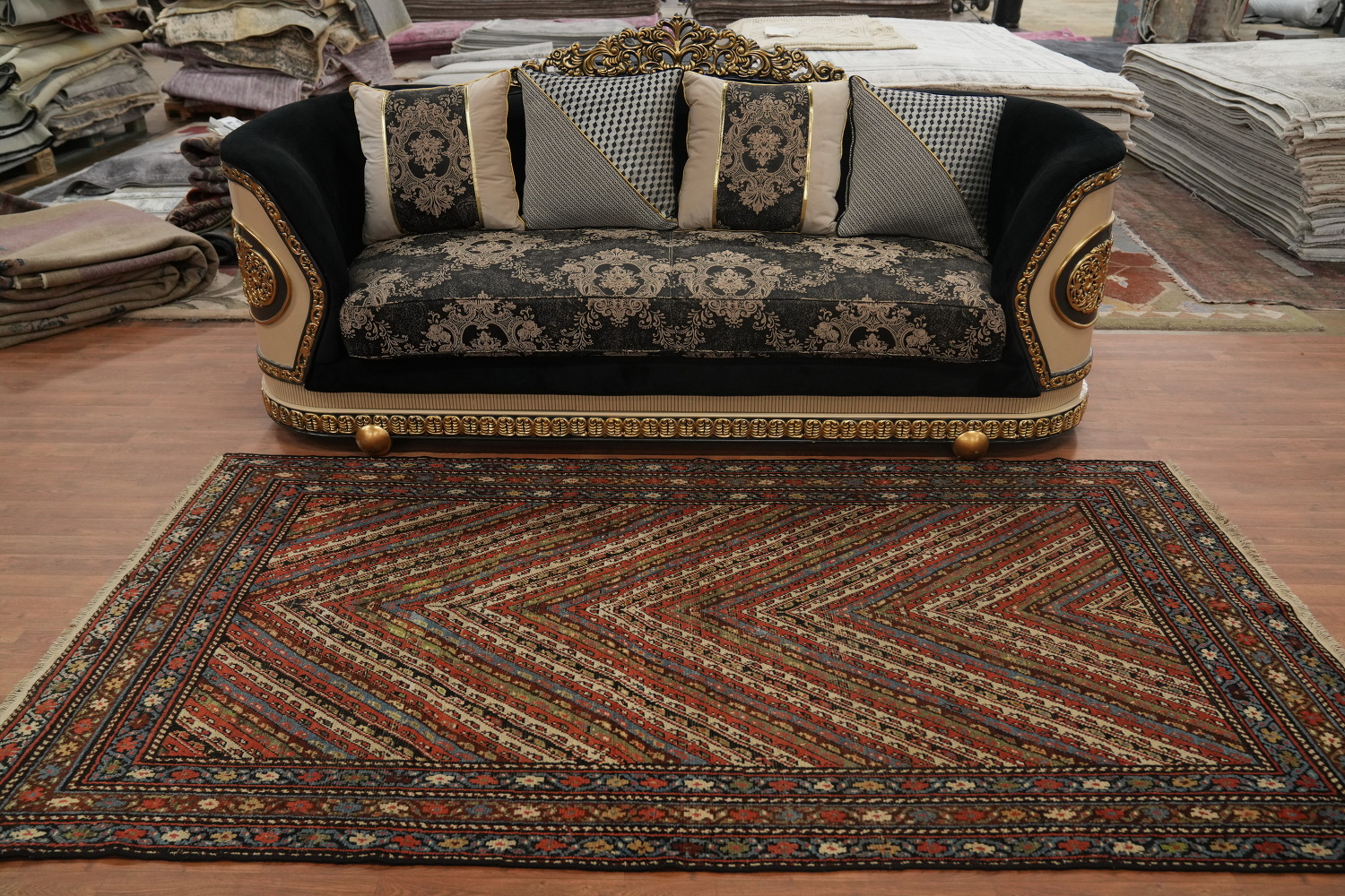 Pre-1900 Antique Vegetable Dye Bakhtiari Persian Rug 5x9