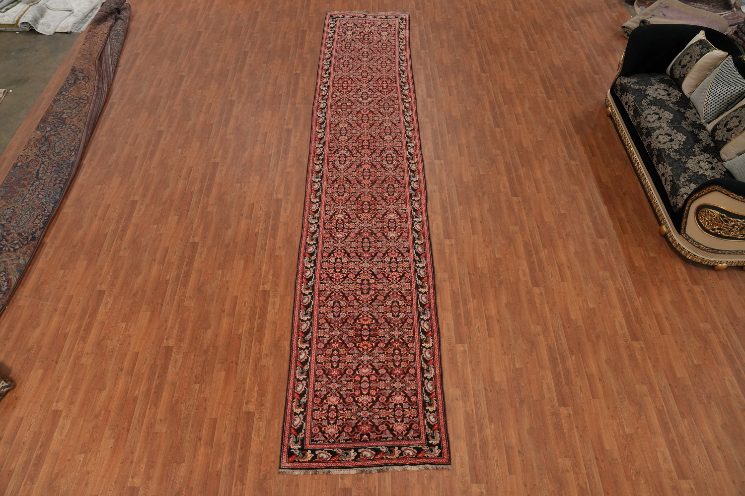 Antique Karabagh Vegetable Dye Runner Rug 4x19