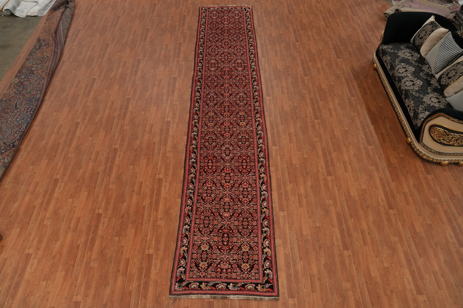 Antique Karabagh Vegetable Dye Runner Rug 4x19