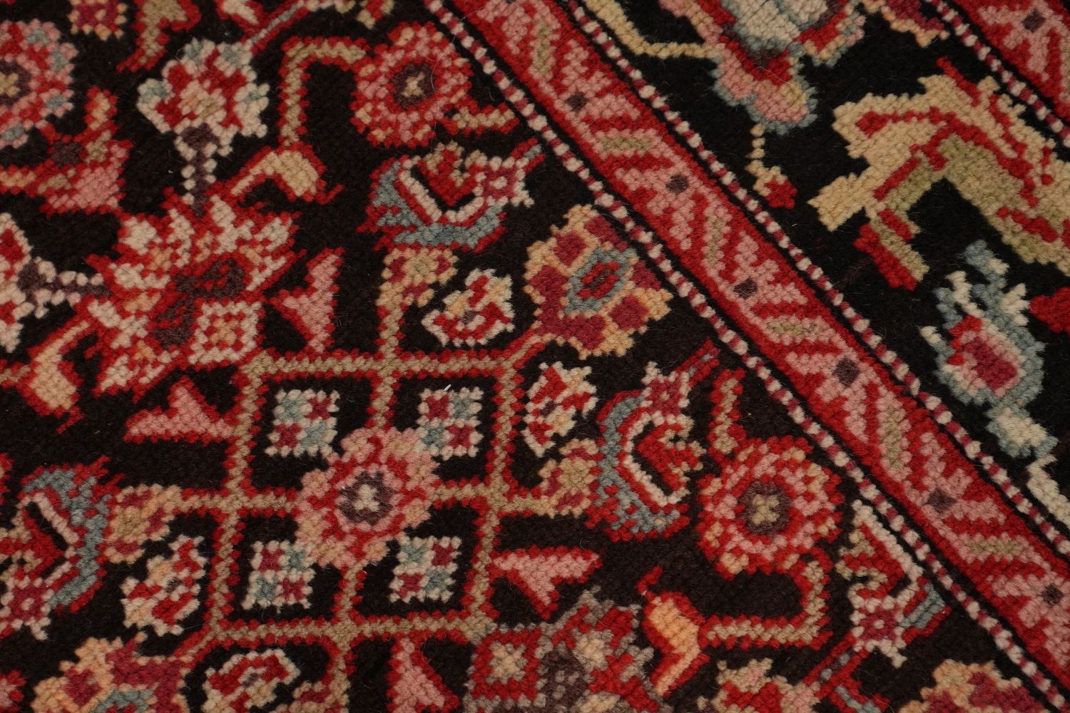 Antique Karabagh Vegetable Dye Runner Rug 4x19
